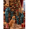 image:imageSWOMOG Family Matching Pajamas Silk Satin Long Sleeve Sleepwear Soft Button Down Loungewear 2 Pcs Pj Set KidsChristmas Green