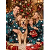 image:imageSWOMOG Family Matching Pajamas Silk Satin Long Sleeve Sleepwear Soft Button Down Loungewear 2 Pcs Pj Set KidsChristmas Green