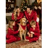 image:imageSWOMOG Family Matching Pajamas Silk Satin Long Sleeve Sleepwear Soft Button Down Loungewear 2 Pcs Pj Set KidsRed