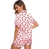 image:imageSWOMOG Womens Silk Satin Pajamas Set Short Sleeve Sleepwear Button Down Top and Shorts Loungewear 2 Piece Pjs Set XS3XLPink Kiss
