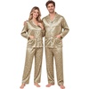 image:imageSWOMOG Family Matching Pajama Sets Couple Silk Satin Christmas PJs SetsYellow Leopard